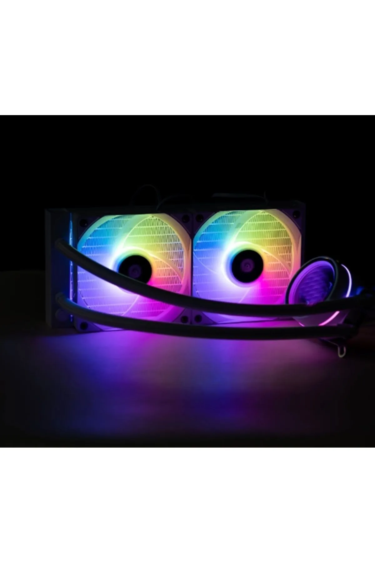 versatile RGB 2 Fan Rainbow 240mm Beyaz İşlemci Sıvı Soğutucu ICE DEMON-240