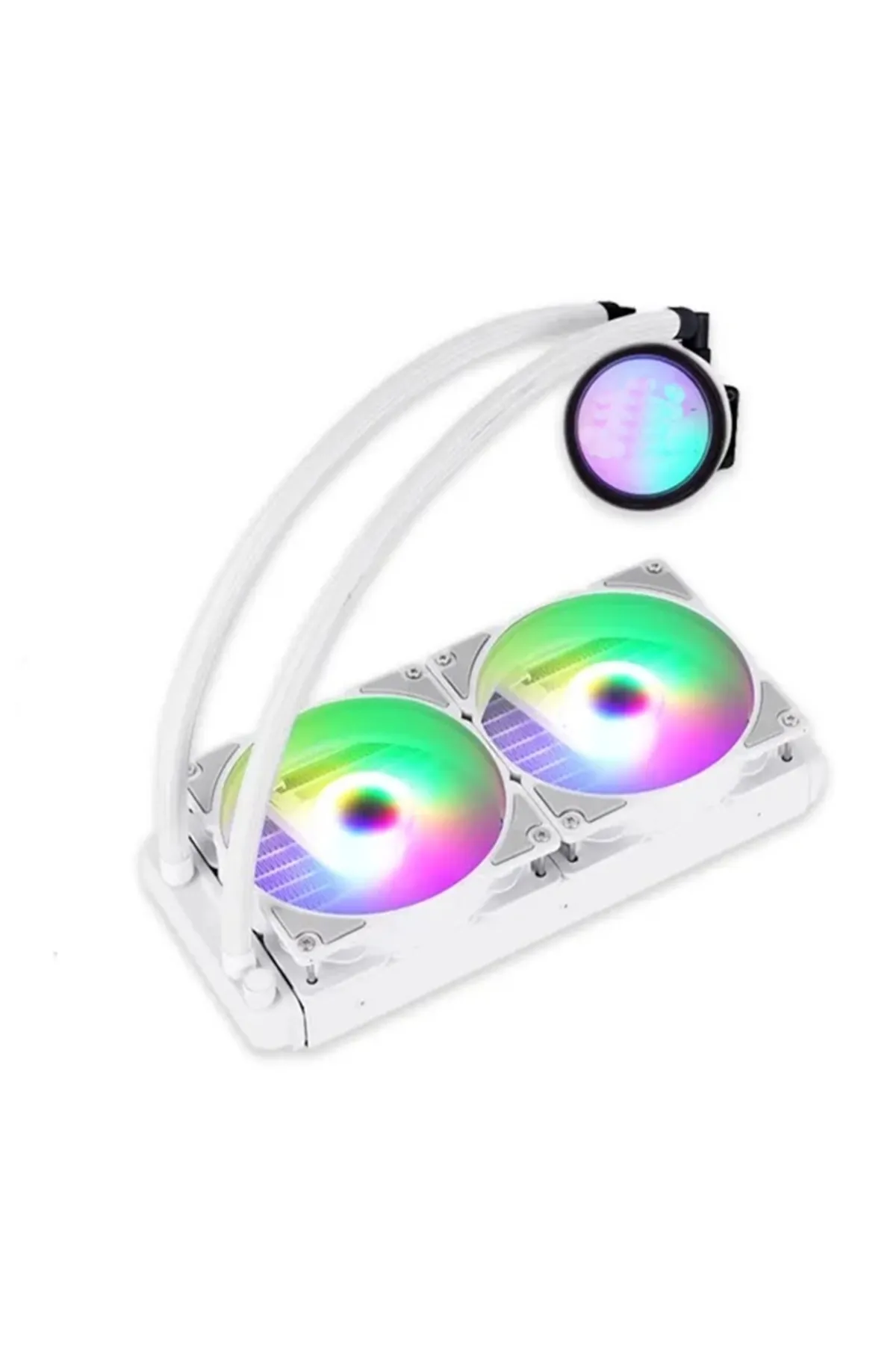 versatile RGB 2 Fan Rainbow 240mm Beyaz İşlemci Sıvı Soğutucu ICE DEMON-240