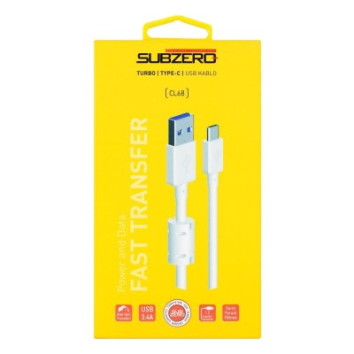 CL68 Subzero 3400 Mah Turbo Type-C USB Kablo