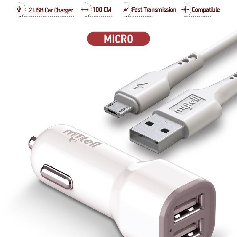 Mytell Universal Micro MY-A5 2IN1 2 USB'li 2100 mAh Araç Sarji