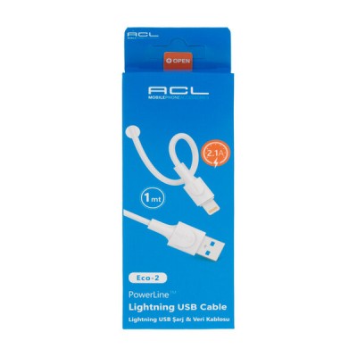 Acl Şarj Kablo USB Lightning 2.1A 1mt Eco-02 0319