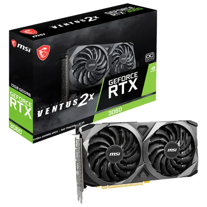 MSI GeForce RTX 3060 Ventus 2X 12G OC 12GB GDDR6 192Bit DX12 Gaming (Oyuncu) Ekran Kartı