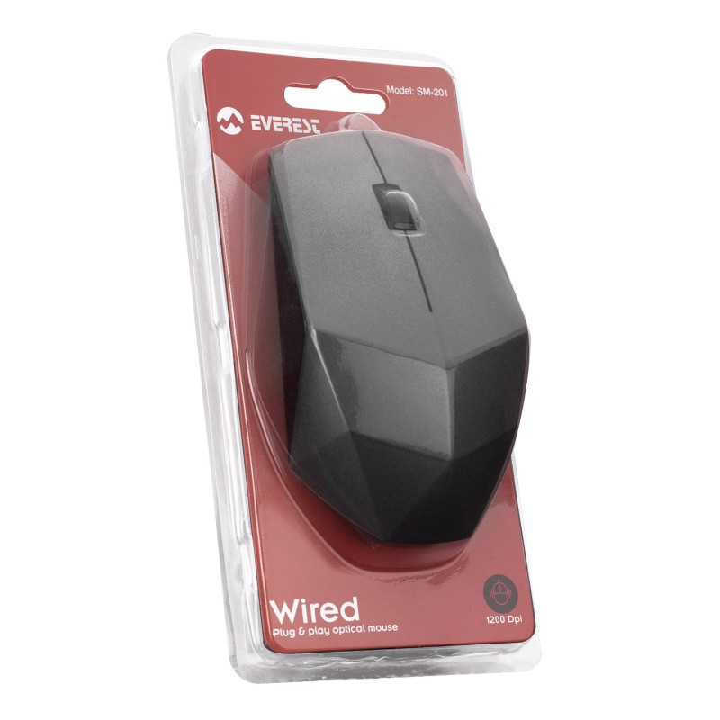 Everest SM-201 Usb Gri 1200dpi Optik Kablolu Mouse