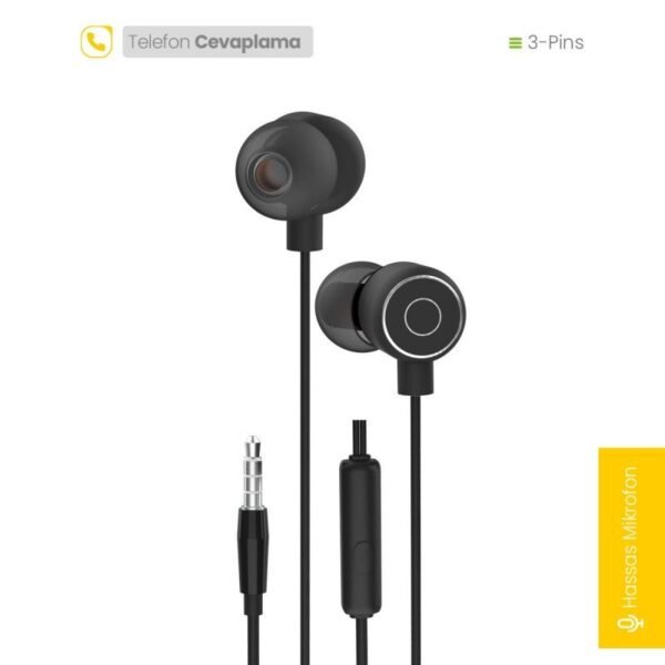 Jopus JO-K66 Buffo Universal 3.5mm Mikrofonlu Kulaklik Siyah Kulaklık