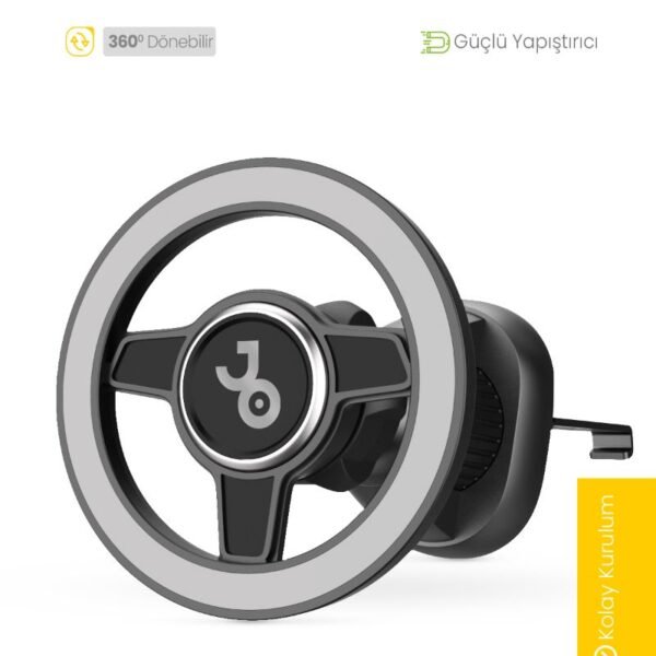 Jopus JO-AT109 Ring Safe Magsafe Telefon Tutucu Gri-Siyah Renk