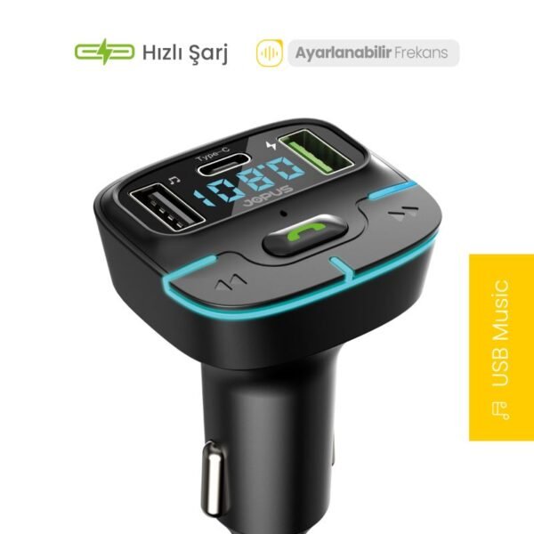 Jopus F9 Bluetoothlu FM Modülatör