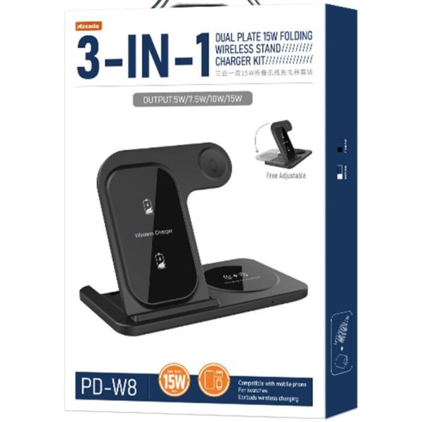 Azeada PD-W8 Wireless Magsafe 3in 1 15 Watt Sarj Cihazi