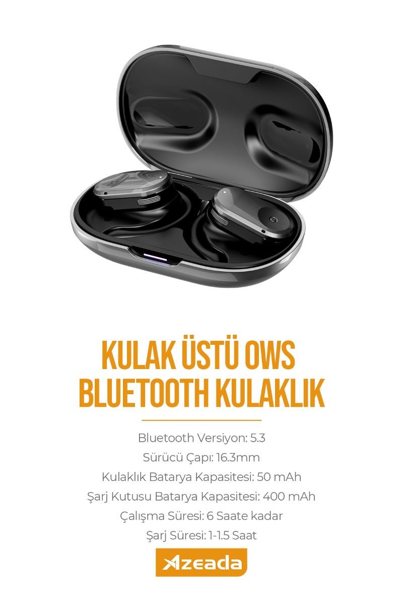 059550_5.jpg Azeada AZ-BT11 TWS Bluetooth Kulaklık Siyah Renk - Görsel 1