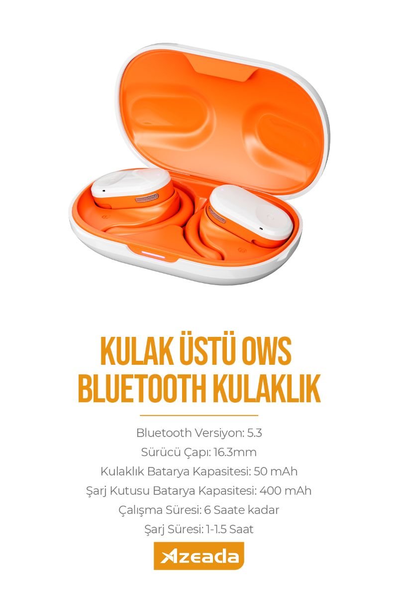 059551_5.jpg Azeada AZ-BT11 TWS Bluetooth Kulaklık Turuncu Renk - Görsel 1