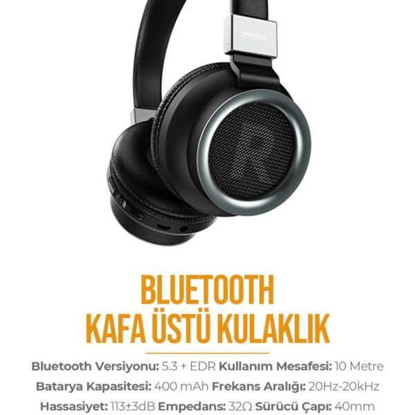 Azeada PD-BH400 Kulaküstü Bluetooth Kulaklık Siyah Renk