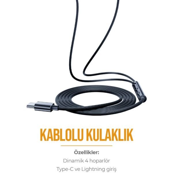 Azeada AZ-E01 Type C Mikrofonlu Kulaklik