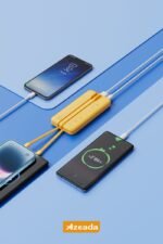 Azeada AZ-P10 22,5W 10000mAh Power Bank Dahili Kablolu - Görsel 2