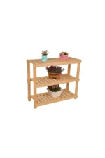 Wooden City Dekoratif Katlı Ahşap Raf Portatif Ayakkabılık Naturel