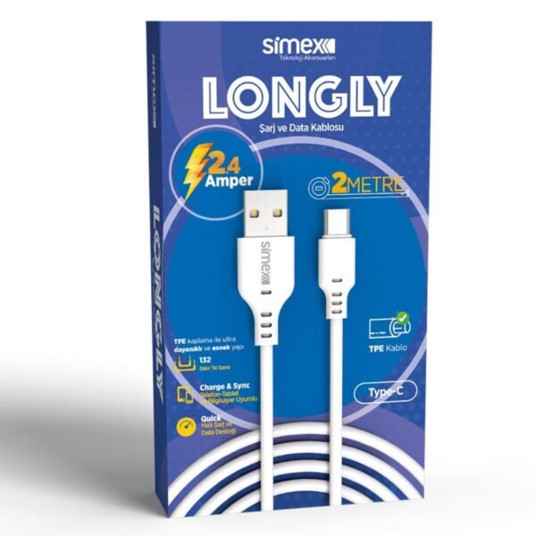 Simex Type C SPK-08 2mt Longly Data Kablosu